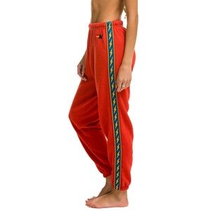 Aviator Nation Bolt Stripe Sweatpants Red